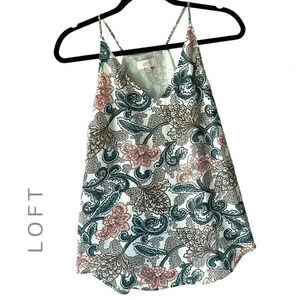 LOFT | NWOT | SLEEVELESS PAISLEY SPAGHETTI STRAP SWING TOP | Size: EXTRA SMALL